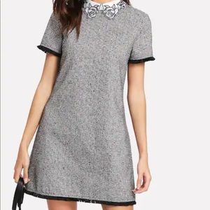 SHEIN collared houndstooth dress